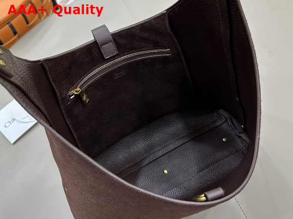 Chloe Small Marcie Hobo Bag in Suede Leather Kohl Brown Replica