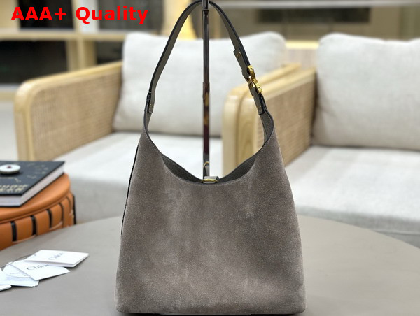 Chloe Small Marcie Hobo in Suede Leather Motty Grey Replica
