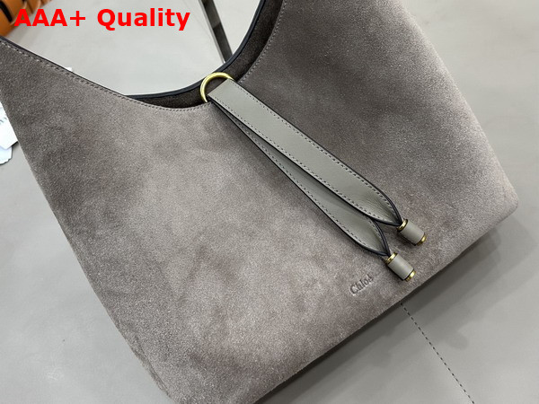 Chloe Small Marcie Hobo in Suede Leather Motty Grey Replica