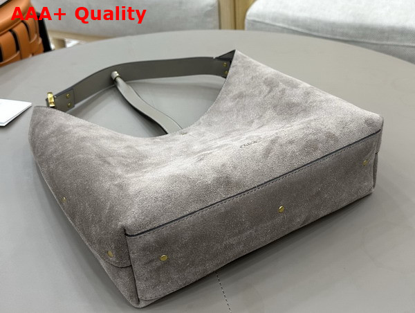 Chloe Small Marcie Hobo in Suede Leather Motty Grey Replica