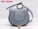 Chloe Small Marcie Saddle Bag in Cloudy Blue Replica