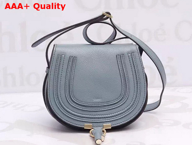 Chloe Small Marcie Saddle Bag in Cloudy Blue Replica