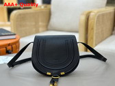 Chloe Small Marcie Saddle Bag in Grained Leather Black Replica