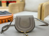 Chloe Small Marcie Saddle Bag in Grained Leather Cashmere Grey Replica