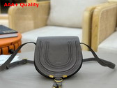 Chloe Small Marcie Saddle Bag in Grained Leather Grey Replica