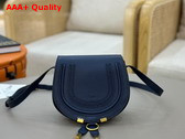 Chloe Small Marcie Saddle Bag in Grained Leather Navy Replica