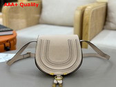 Chloe Small Marcie Saddle Bag in Grained Leather Sweet Beige Replica