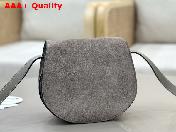 Chloe Small Marcie Saddle Bag in Suede Leather Motty Grey Replica