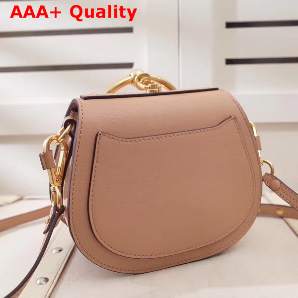 Chloe Small Nile Bracelet Bag Small Grain Lambskin Smooth and Suede Calfskin Nude and Brown Replica