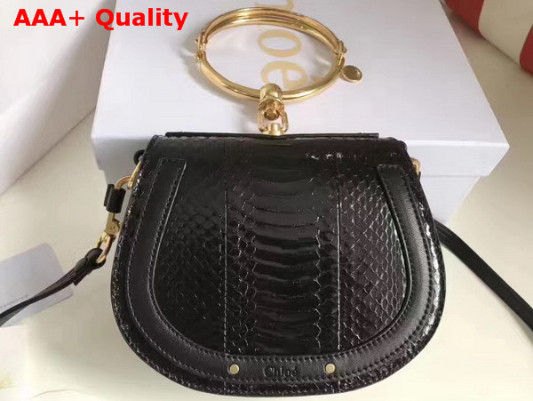 Chloe Small Nile Bracelet Bag in Black Python Replica