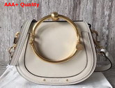 Chloe Small Nile Bracelet Bag in White Smooth and Suede Calfskin Replica