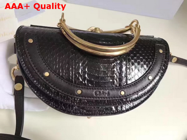 Chloe Small Nile Minaudiere in Black Python Replica