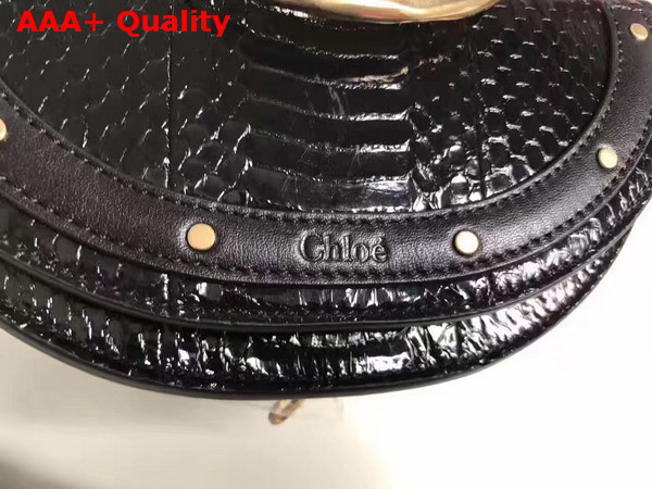 Chloe Small Nile Minaudiere in Black Python Replica