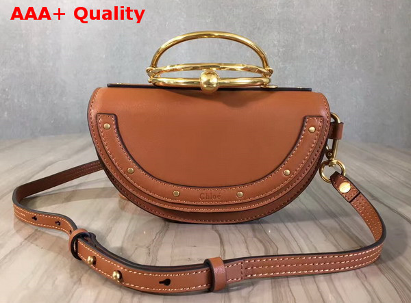 Chloe Small Nile Minaudiere in Caramel Smooth Calfskin Replica