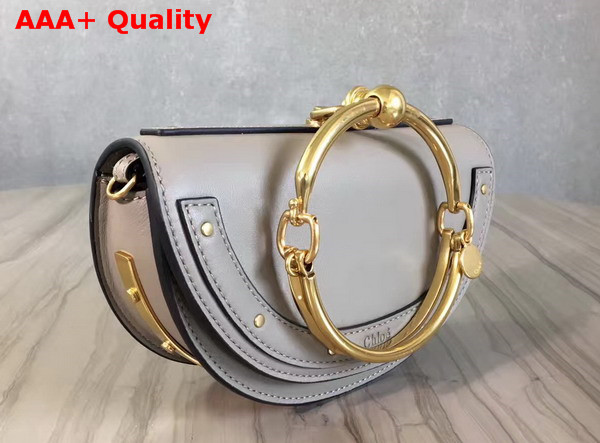 Chloe Small Nile Minaudiere in Motty Grey Smooth Calfskin Replica