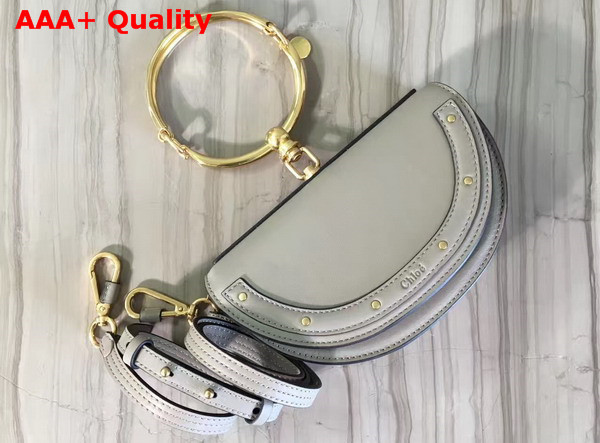 Chloe Small Nile Minaudiere in Motty Grey Smooth Calfskin Replica