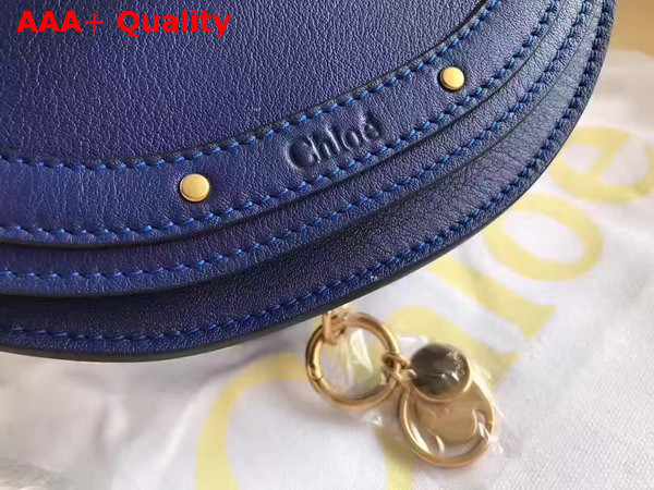 Chloe Small Nile Minaudiere in Navy Blue Smooth Calfskin Replica