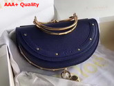 Chloe Small Nile Minaudiere in Navy Blue Smooth Calfskin Replica