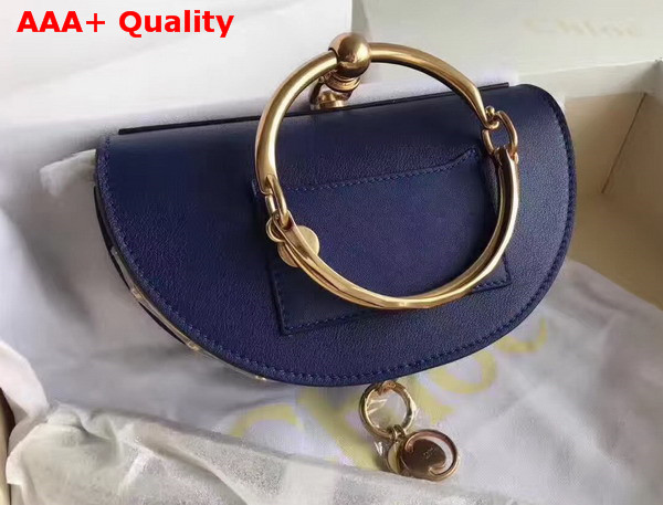 Chloe Small Nile Minaudiere in Navy Blue Smooth Calfskin Replica