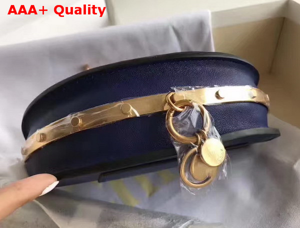 Chloe Small Nile Minaudiere in Navy Blue Smooth Calfskin Replica