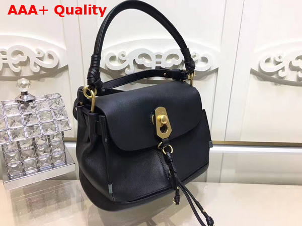 Chloe Small Owen Bag with Flap in Black Smooth and Suede Calfskin Replica