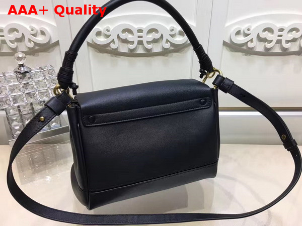 Chloe Small Owen Bag with Flap in Black Smooth and Suede Calfskin Replica