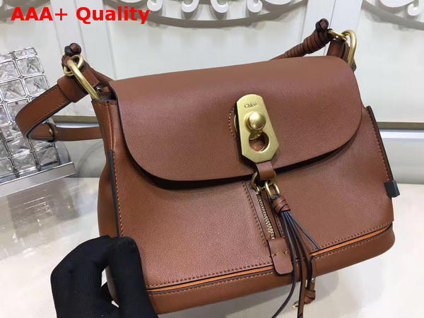 Chloe Small Owen Bag with Flap in Brown Smooth and Suede Calfskin Replica