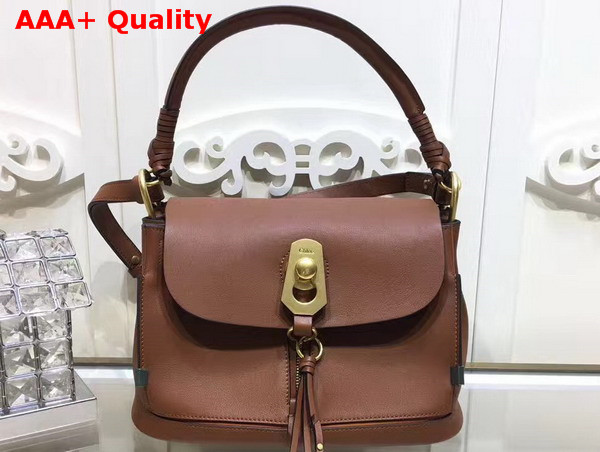 Chloe Small Owen Bag with Flap in Brown Smooth and Suede Calfskin Replica