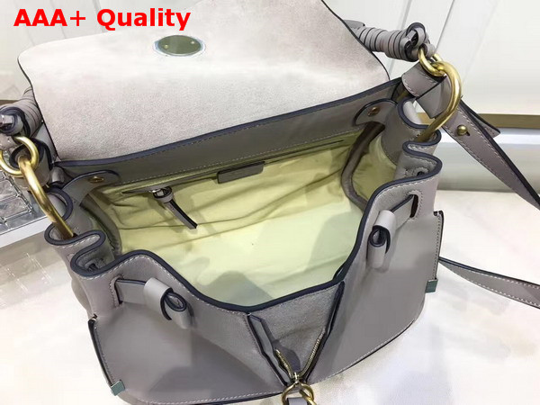 Chloe Small Owen Bag with Flap in Motty Grey Smooth and Suede Calfskin Replica