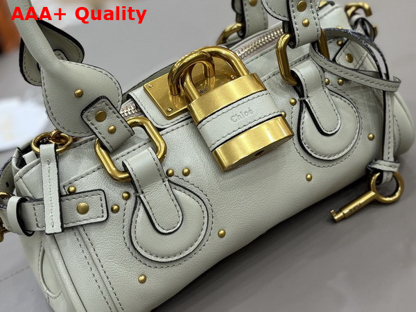 Chloe Small Paddington Bag in Aqua Grey Grained Leather Replica