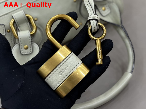 Chloe Small Paddington Bag in Aqua Grey Grained Leather Replica