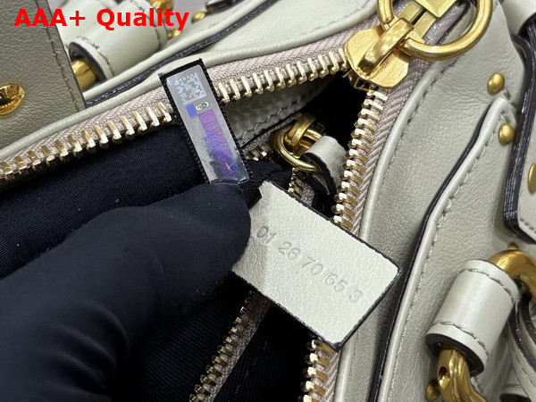 Chloe Small Paddington Bag in Aqua Grey Grained Leather Replica