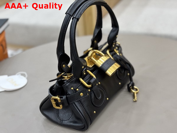 Chloe Small Paddington Bag in Black Grained Leather Replica