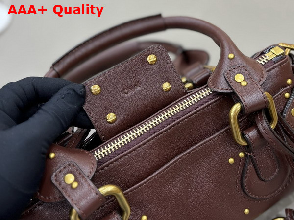 Chloe Small Paddington Bag in Crafty Grenat Leather Replica