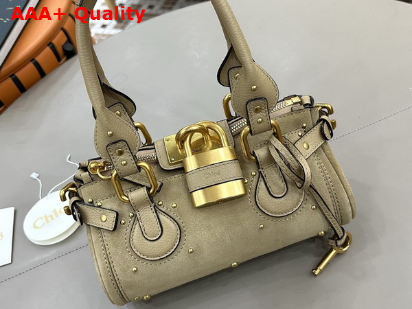 Chloe Small Paddington Bag in Dusty Beige Suede Leather Replica