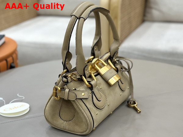 Chloe Small Paddington Bag in Dusty Beige Suede Leather Replica