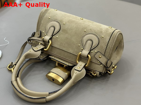 Chloe Small Paddington Bag in Dusty Beige Suede Leather Replica