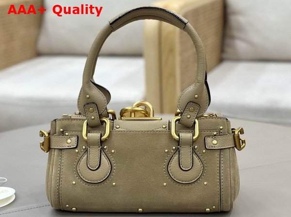 Chloe Small Paddington Bag in Dusty Beige Suede Leather Replica