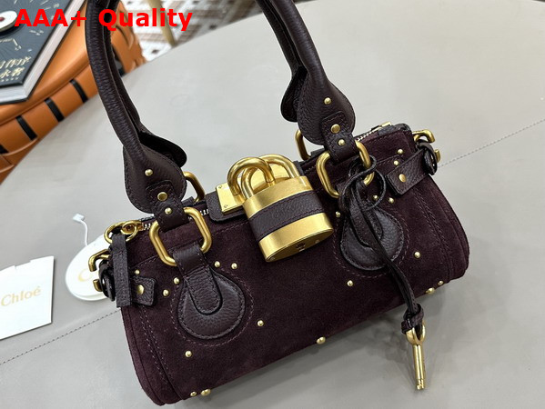 Chloe Small Paddington Bag in Kohl Brown Suede Leather Replica