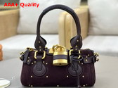 Chloe Small Paddington Bag in Kohl Brown Suede Leather Replica