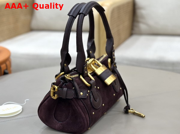 Chloe Small Paddington Bag in Kohl Brown Suede Leather Replica