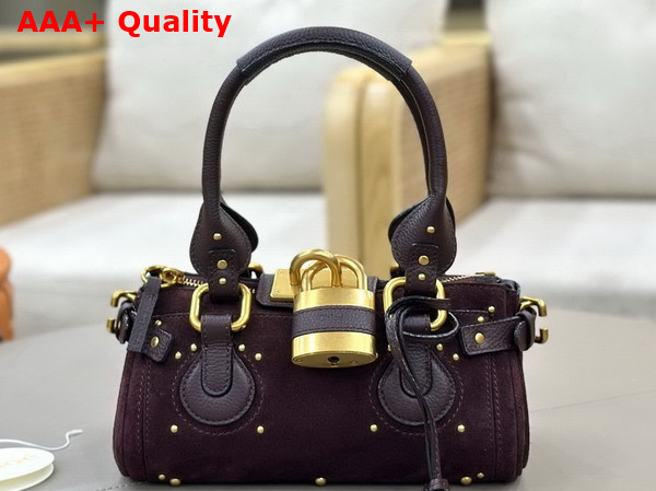 Chloe Small Paddington Bag in Kohl Brown Suede Leather Replica