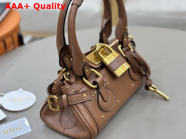Chloe Small Paddington Bag in Mustang Brown Grained Leather Replica