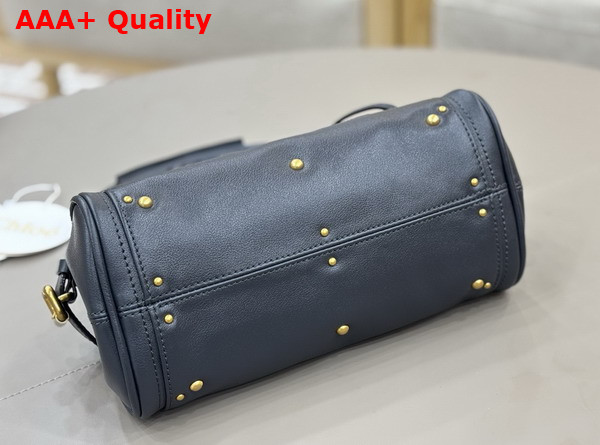 Chloe Small Paddington Bag in Steel Grey Grained Leather Replica