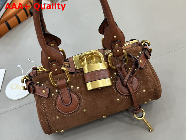 Chloe Small Paddington Bag in Vintage Brown Suede Leather Replica