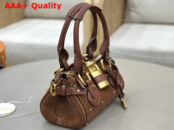 Chloe Small Paddington Bag in Vintage Brown Suede Leather Replica