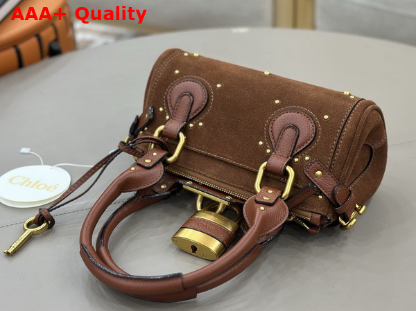 Chloe Small Paddington Bag in Vintage Brown Suede Leather Replica