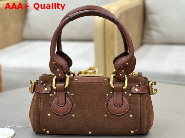 Chloe Small Paddington Bag in Vintage Brown Suede Leather Replica