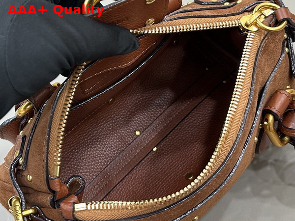 Chloe Small Paddington Bag in Vintage Brown Suede Leather Replica