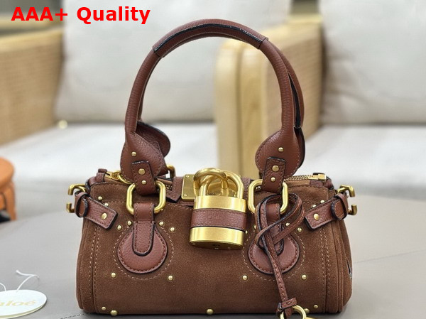 Chloe Small Paddington Bag in Vintage Brown Suede Leather Replica